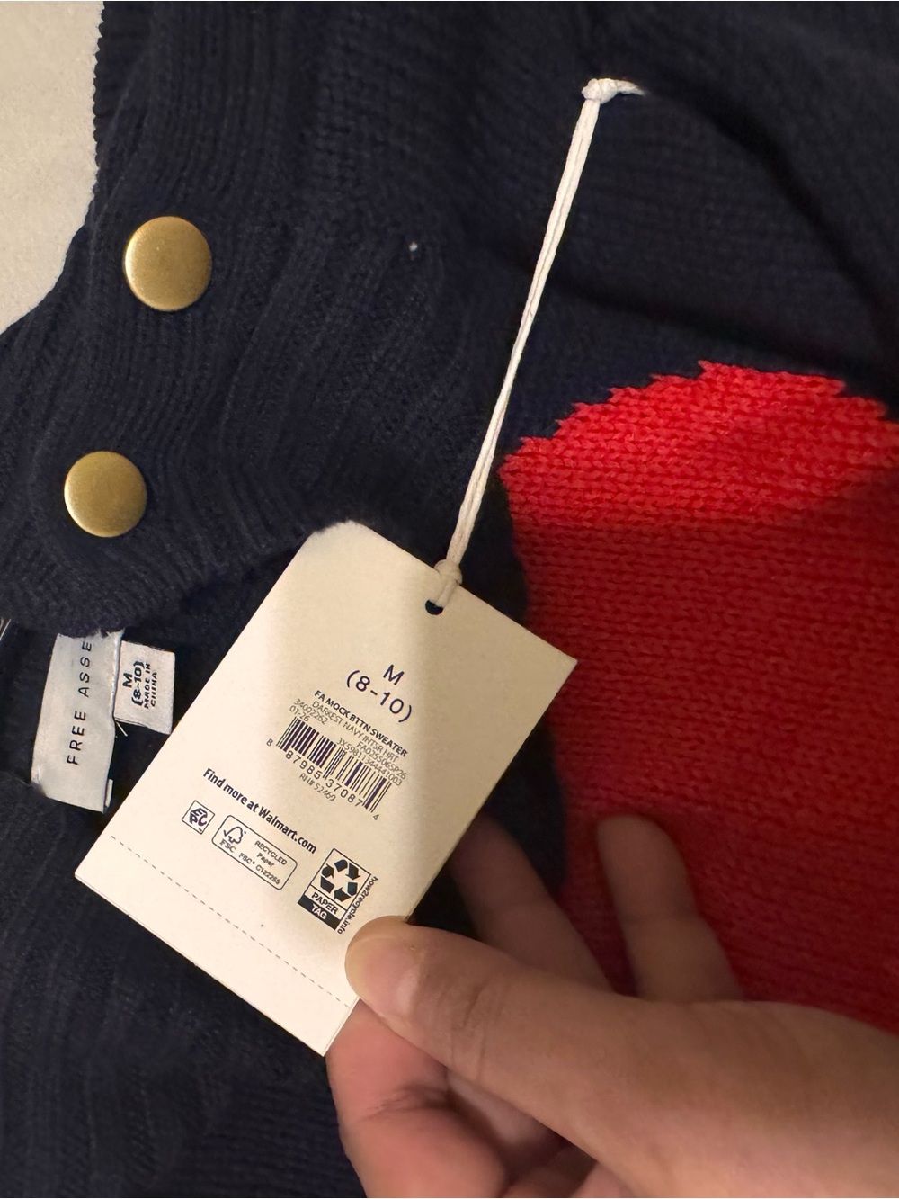 Free Assembly Women's Mock Neck Button Sweater with Long Sleeves, Medium - Picture 5 of 5